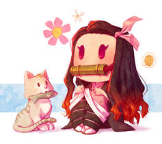 Chibi Nezuko full color -fanart-